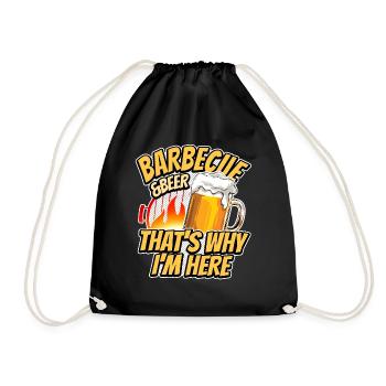 Grillades & Bière - C’est pour ça que je suis là - Barbecue - Sac de sport léger - noir - Devant