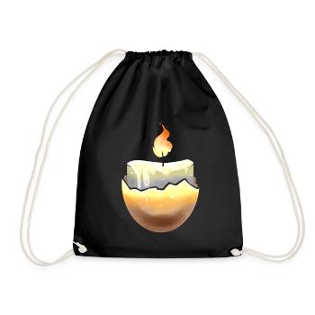 Candle Burning In An Egg Shell For Easter - Turnbeutel - Schwarz - Vorne