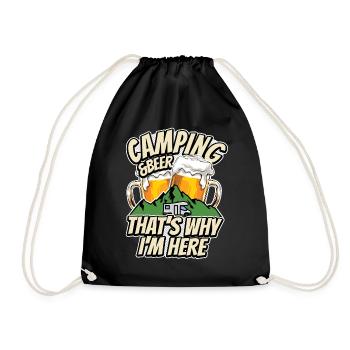 Camping & Bière - c’est pourquoi je suis ici - Camper - Sac de sport léger - noir - Devant