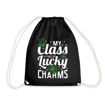 My Class is full of lucky charms St Paddy's Day - Drawstring Bag - black - Front