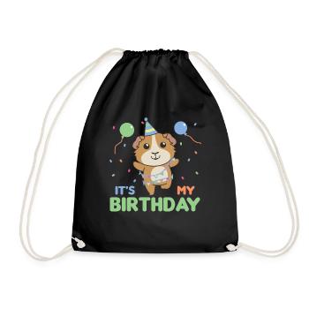Cochon d’Inde pour l’anniversaire des enfants c’est mon - Sac de sport léger - noir - Devant