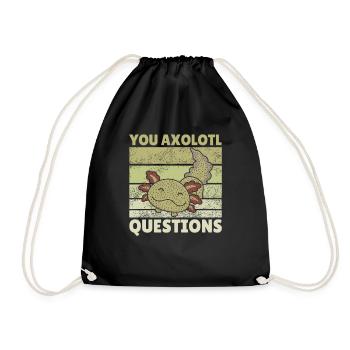 Axolotl lover cute animals children axolotl - Drawstring Bag - black - Front