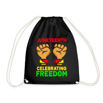 Juneteenth Feier Der Freiheit Black 1865 Afrika - Turnbeutel - Schwarz - Vorne