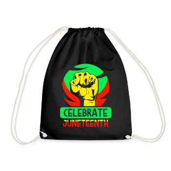 Célèbre le Juneteenth 1865 afro-américain noir - Sac de sport léger - noir - Devant