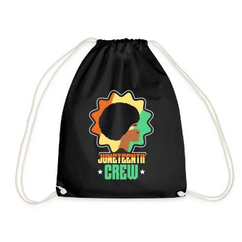 Juneteenth Team 1865 Black African American - Drawstring Bag - black - Front