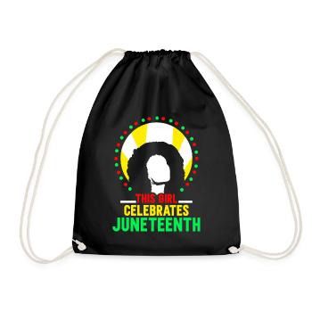 This girl celebrates the Juneteenth 1865 Black - Drawstring Bag - black - Front
