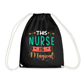Cadeau infirmière - Sac de sport léger - noir - Devant
