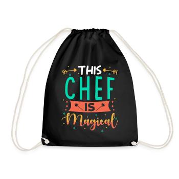 Chefin Geschenk - Turnbeutel - Schwarz - Vorne