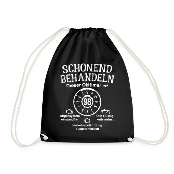 98. Geburtstag Schonend Behandeln Oldtimer Ist 98 - Turnbeutel - Schwarz - Vorne