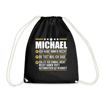 Michael - Turnbeutel - Schwarz - Vorne