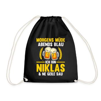Niklas - Turnbeutel - Schwarz - Vorne