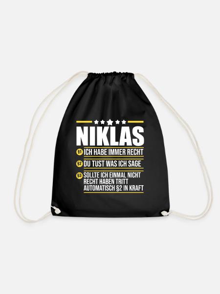 Niklas - Turnbeutel - Schwarz