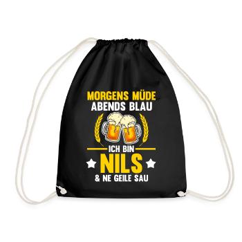 Nils - Turnbeutel - Schwarz - Vorne