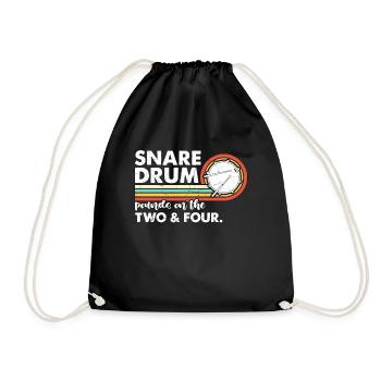 Snare Drum Pounds On The Marching Band Drummer - Drawstring Bag - black - Front