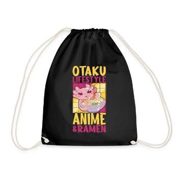 Anime Ramen Axolotl - Turnbeutel - Schwarz - Vorne