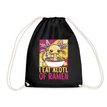 Anime Ramen Axolotl - Turnbeutel - Schwarz - Vorne