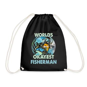 World’s Okayest Fisherman - Funny Angler - Sac de sport léger - noir - Devant