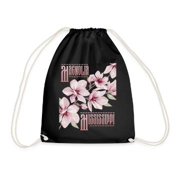 Magnolia National Flower State of Mississippi USA - Drawstring Bag - black - Front