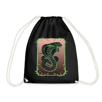 Serpent Cobra, dent empoisonnée - Sac de sport léger - noir - Devant