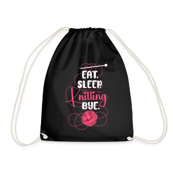 Knitting Knitter Sorry. Cant. - Drawstring Bag - black - Front