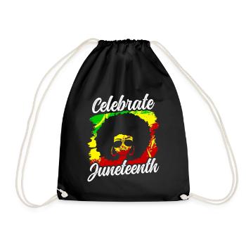 Feiert Den Juneteenth Black 1865 African American - Turnbeutel - Schwarz - Vorne