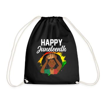 Fröhlicher Juneteenth African American Black 1865 - Turnbeutel - Schwarz - Vorne