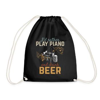 Je préfère jouer du piano et boire de la bière - Piano Music - Sac de sport léger - noir - Devant