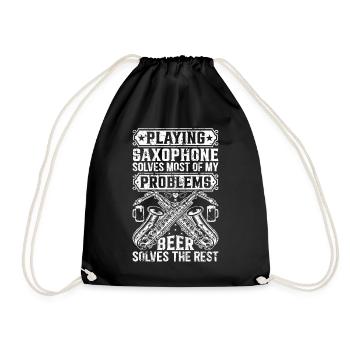 Jouer du saxophone résout la plupart de mes problèmes - Sax - Sac de sport léger - noir - Devant