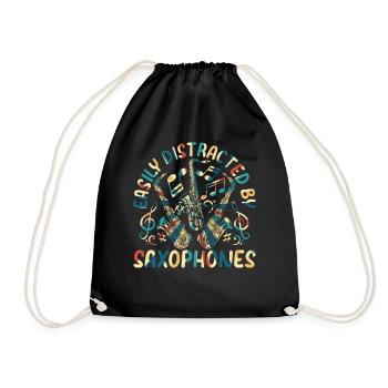 Facilement distrait par les saxophones - Saxophone Musici - Sac de sport léger - noir - Devant