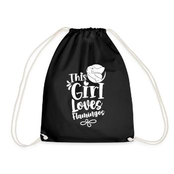 Cette fille aime les flamants roses flamants roses animal mignon - Sac de sport léger - noir - Devant