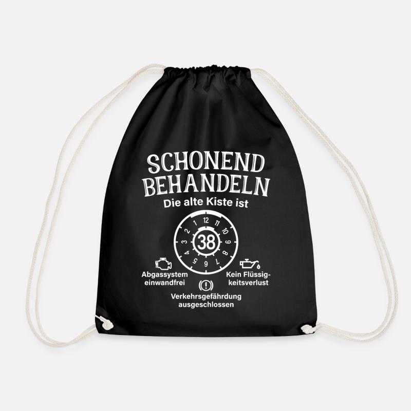 38. Geburtstag Schonend Behandeln Alte Kiste 38 - Turnbeutel - Schwarz