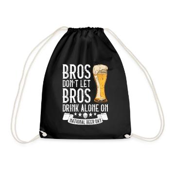 Bier Tag Tag des Bieres Bierliebhaber Biertrinker - Turnbeutel - Schwarz - Vorne