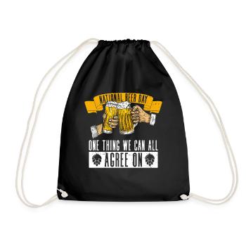 Bier Tag Tag des Bieres Bierliebhaber Biertrinker - Turnbeutel - Schwarz - Vorne