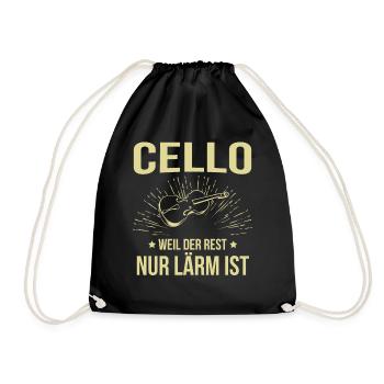 Cello Cellospieler Cellist - Turnbeutel - Schwarz - Vorne