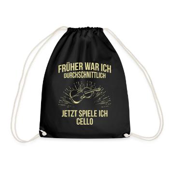 Cello Cellospieler Cellist - Turnbeutel - Schwarz - Vorne