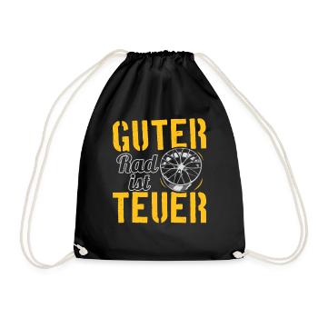 Guter Rad ist Teuer! Tuner Felgen Spruch Tuning - Turnbeutel - Schwarz - Vorne