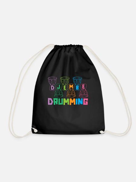 Djembe Drumming Musical Instrument Djembe Player - Turnbeutel - Schwarz