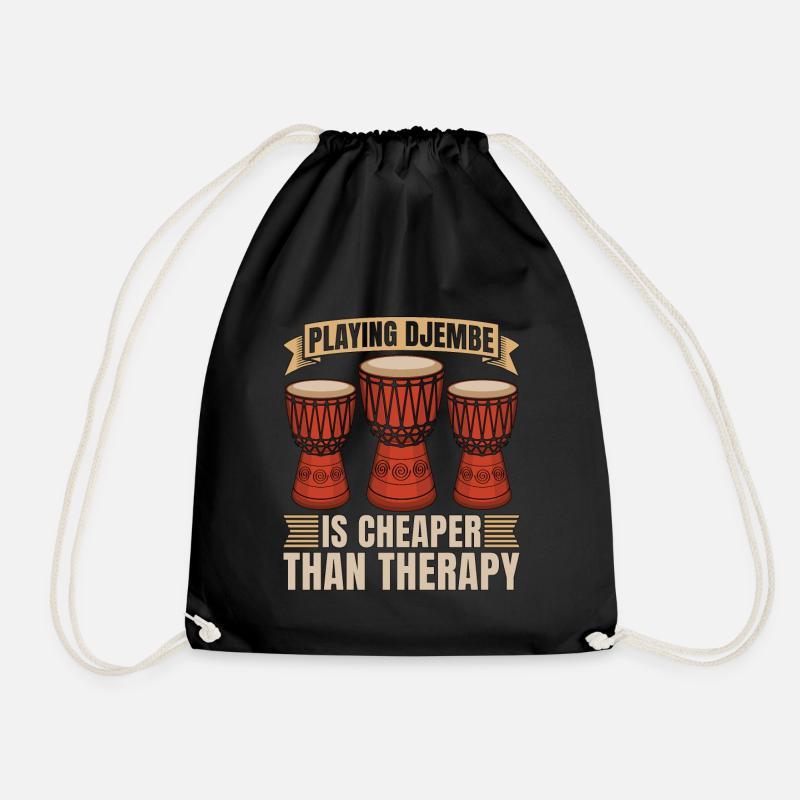 Djembe Playing Djembe Is Cheaper Drums Instrument - Turnbeutel - Schwarz