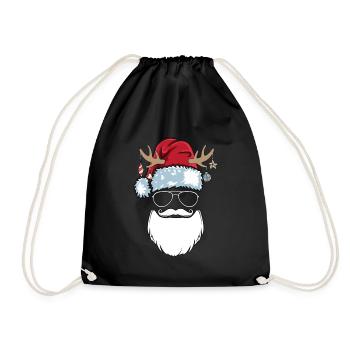 Père Noël Bonnet Lunettes de soleil Bart Santa - Sac de sport léger - noir - Devant