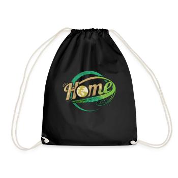 Planet Earth Logo Home surrounded by plants for - Turnbeutel - Schwarz - Vorne