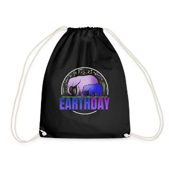 Logo Purple African Elefant Animals For Earth Day - Turnbeutel - Schwarz - Vorne