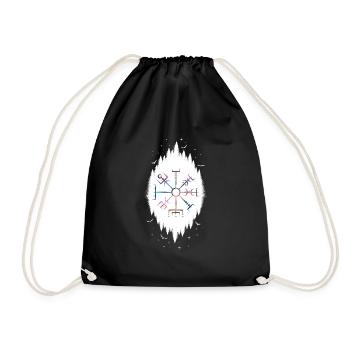 Keltischer Vikinger Vegvisir Kompass Wikinger - Turnbeutel - Schwarz - Vorne