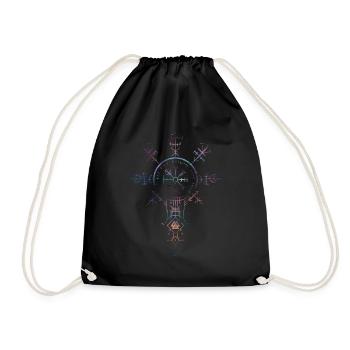 Keltischer Vikinger Vegvisir Kompass Wikinger - Turnbeutel - Schwarz - Vorne