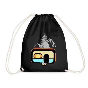Caravan Camping Caravan Construction Trailer Holiday Holiday - Drawstring Bag - black - Front