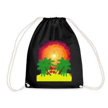 Romantique Island Palm Palms Sunshine Caribbean Heart - Sac de sport léger - noir - Devant