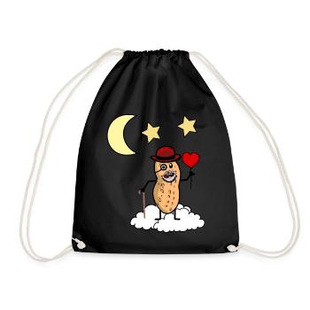 Peanut Grandpa Heaven Jensei's Death Cloud Reincarnation - Drawstring Bag - black - Front