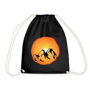 Sunshine Mountains Mountain Summit Mountaineer Alm - Drawstring Bag - black - Front