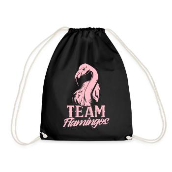 Team Flamingos Sayings Sweet Flamingo Animal - Drawstring Bag - black - Front