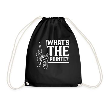 What is The Pointe Dancer Ballerina Ballet - Drawstring Bag - black - Front