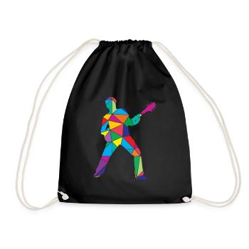 Guitar Polygon Guitarists - Drawstring Bag - black - Front